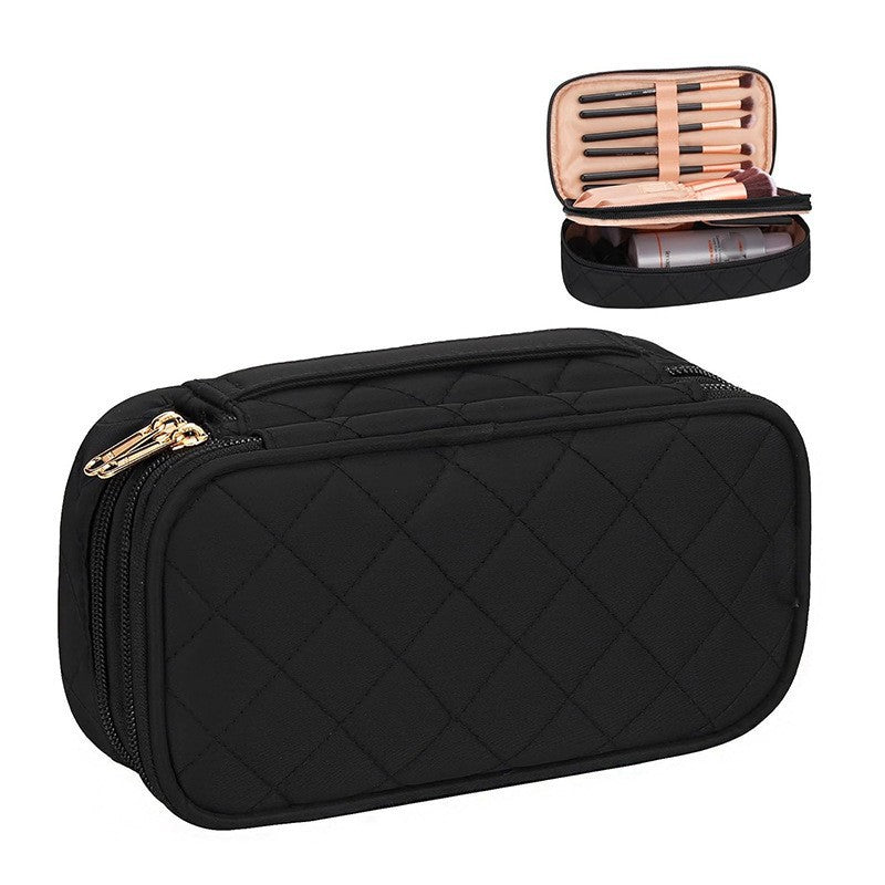 Cosmetic storage bag with elegant quilted pattern Bowlift