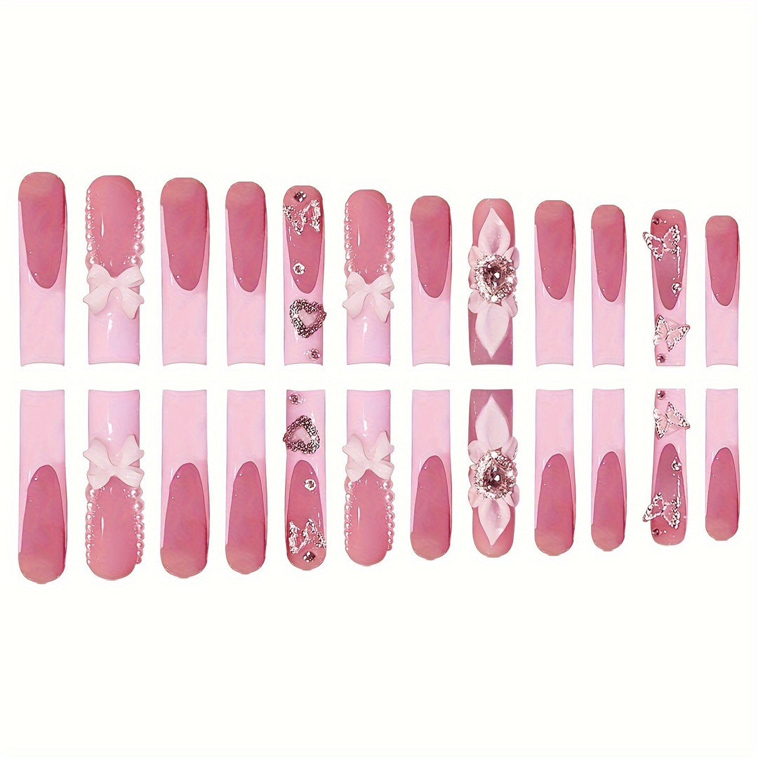 Decorative Press-On Nail Set Bowlift