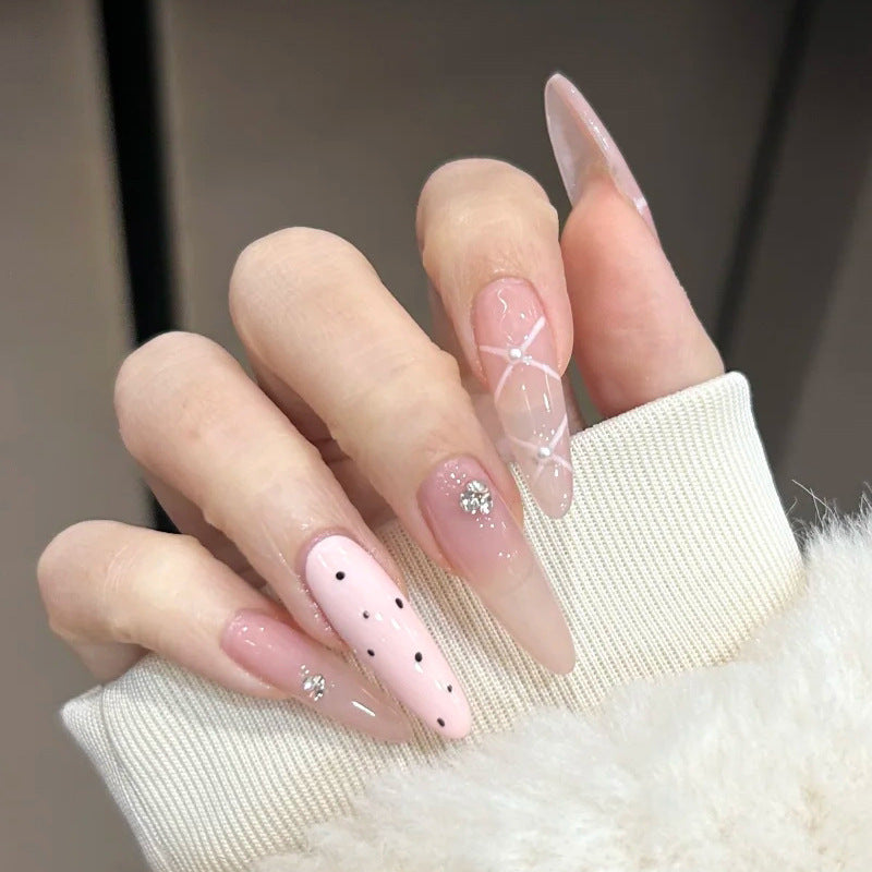 Elegant Stiletto Press-On Nails with 3D Decorations Bowlift