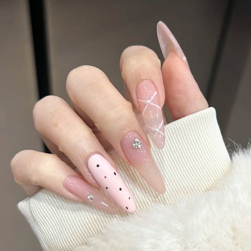 Elegant Stiletto Press-On Nails with 3D Decorations Bowlift