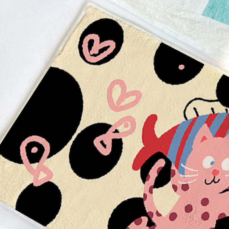 Playful Cat-Themed Bath Rug Bowlift