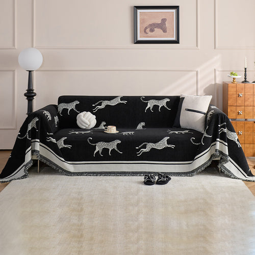 Artistic Leopard-Print Sofa Throw Blanket