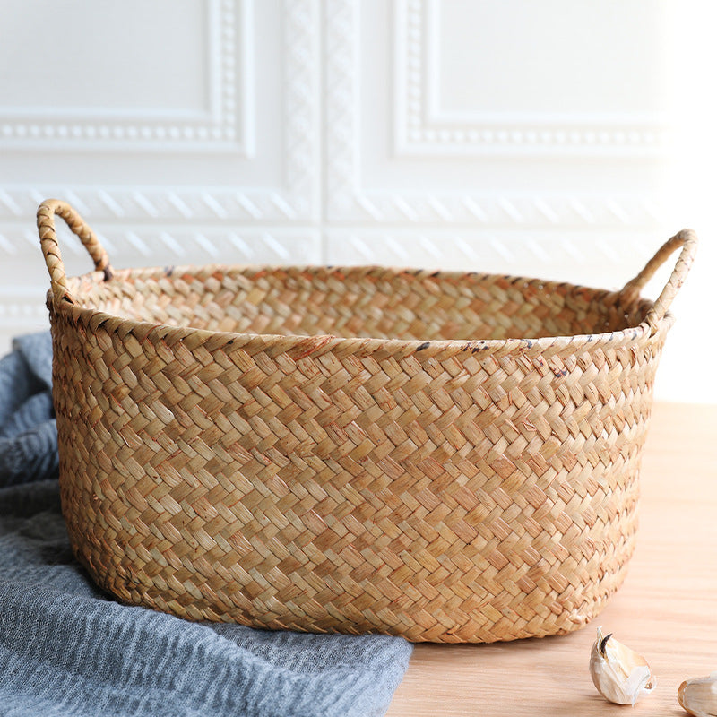 Unisex Braided Storage Basket with Ergonomic Handles Bowlift