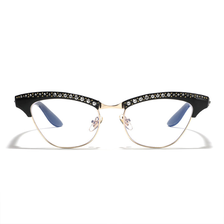 Women's Cat Eye Glasses with Elegant Glitter Details Bowlift