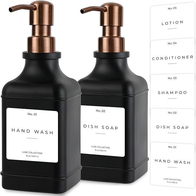 Refillable Luxury Pump Dispenser Set for Hand Wash and Dish Soap Bowlift