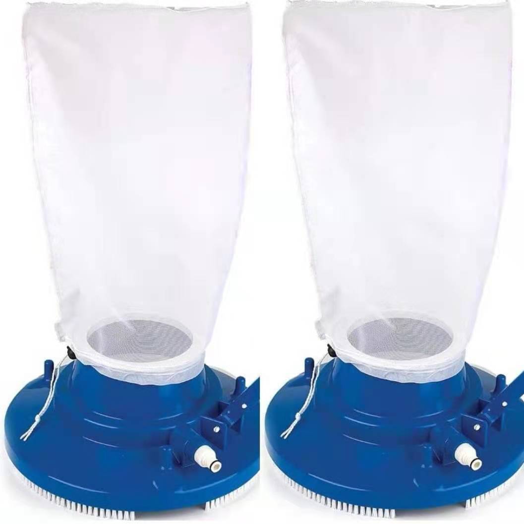 Automatic suction pool leaf vacuum bag with reusable fine mesh and universal hose connector Bowlift