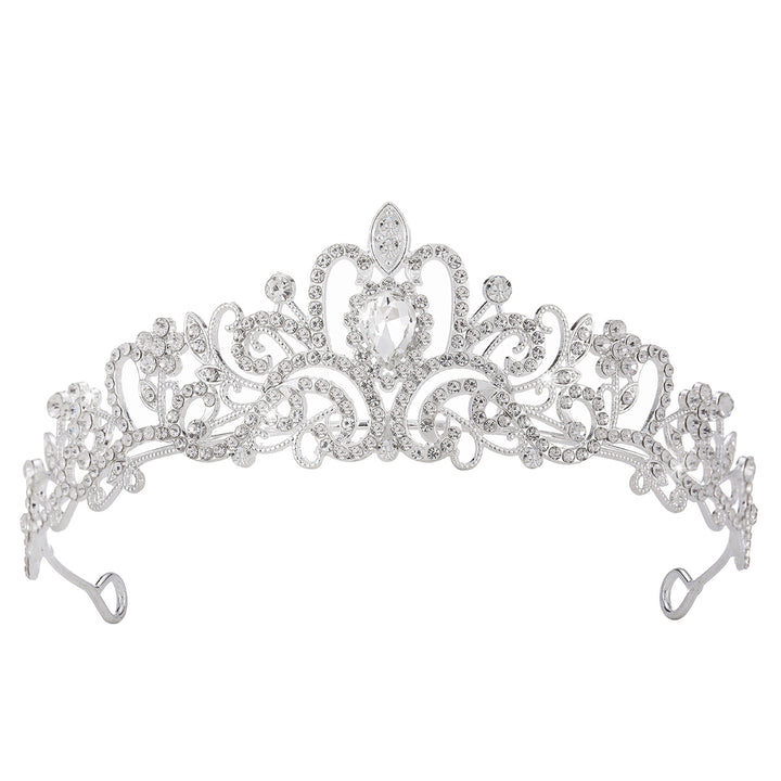 Ladies Sparkling Crystal Tiara with Filigree Design Bowlift