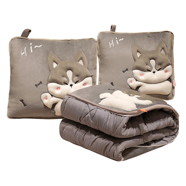Plush Dog Cushion and Blanket Set Bowlift