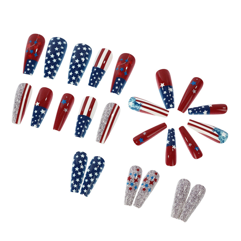 Festive artificial nails with patriotic motifs Bowlift