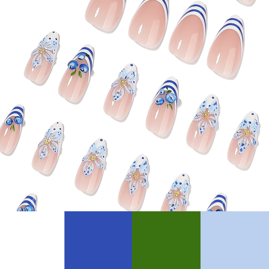 Artful nail design with floral and maritime elements Bowlift