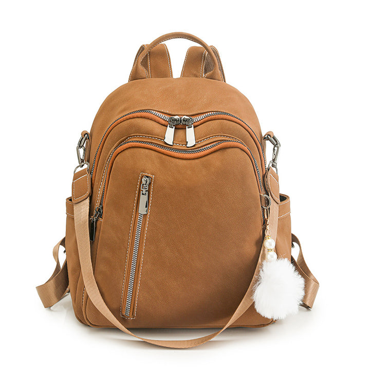 Stylish Multi-Pocket Faux Leather Backpack Bowlift