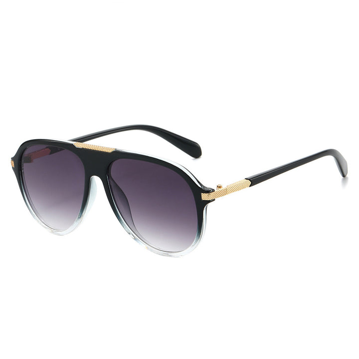 Oversized Aviator Sunglasses with Metallic Accents Bowlift