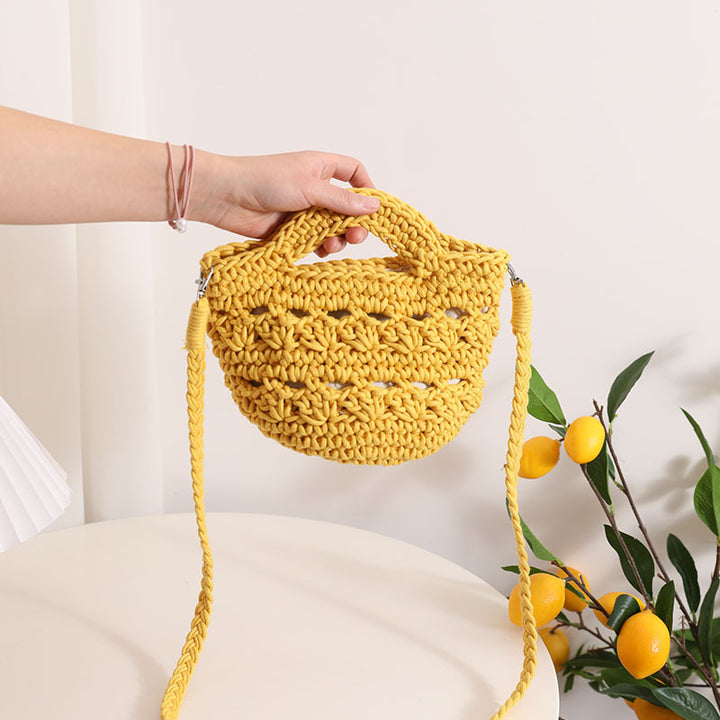 Handcrafted macrame shoulder bag with unique design Bowlift