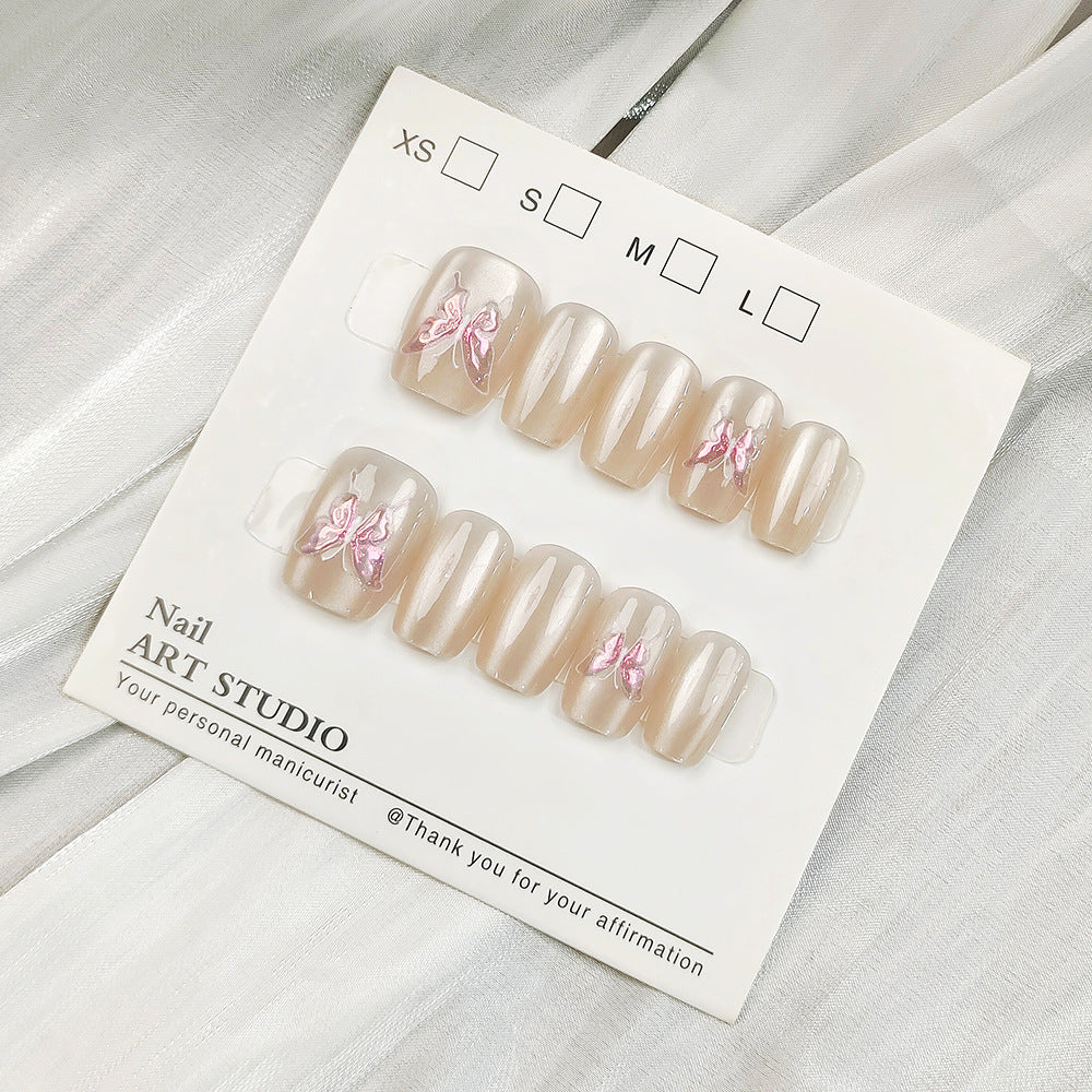 Artificial nail tips with shimmering design Bowlift