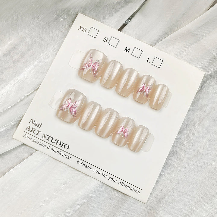Artificial nail tips with shimmering design Bowlift
