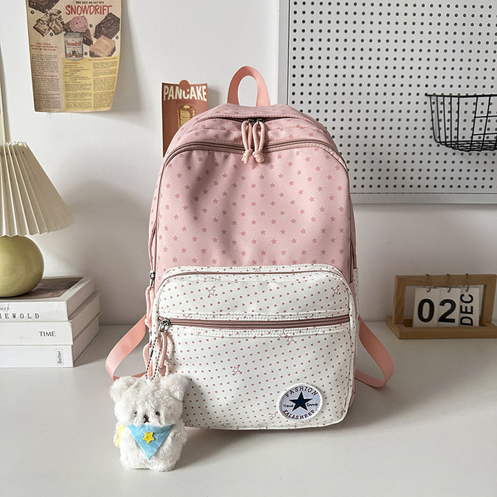 Playful Star-Patterned School Backpack Bowlift