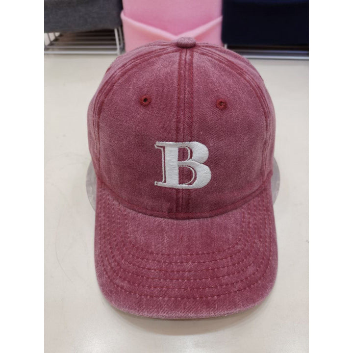 Women's Distressed Cotton Baseball Cap with Letter Embroidery Bowlift
