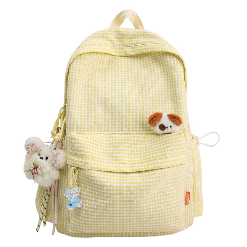 Cute Checked Pattern Backpack