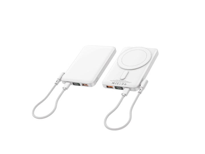 Portable power bank with integrated wireless charger and digital display Bowlift