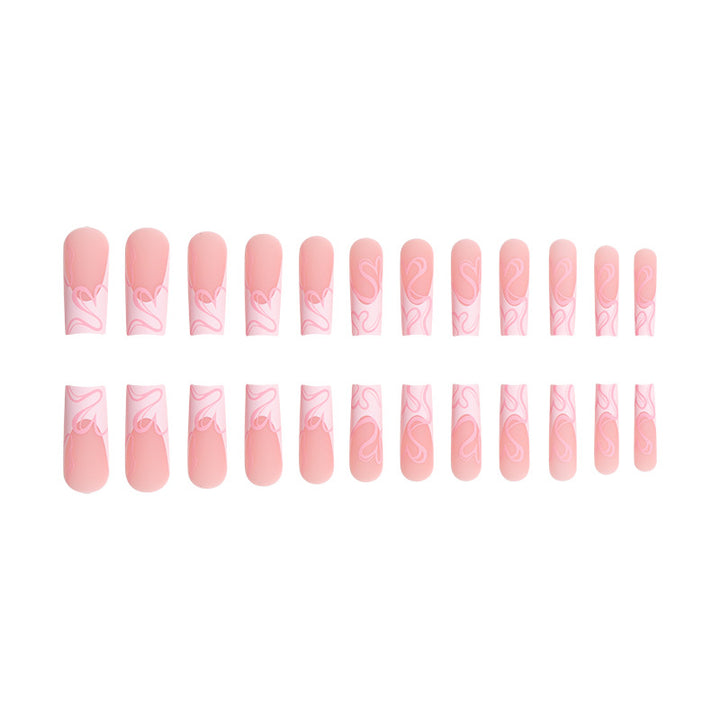 Long Press-On Nail Art Set with Heart Design Bowlift
