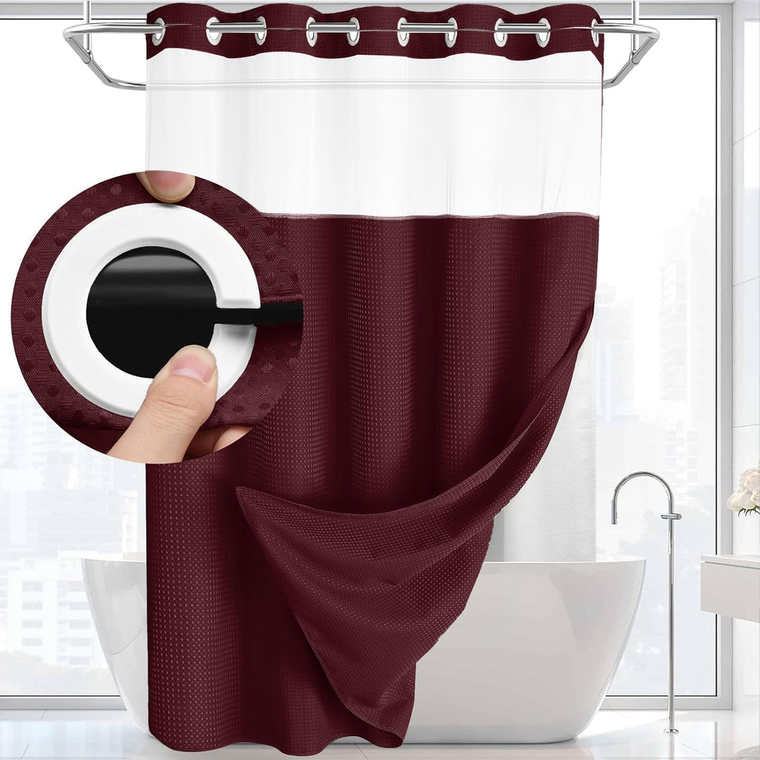 Textured Weave Shower Curtain Bowlift