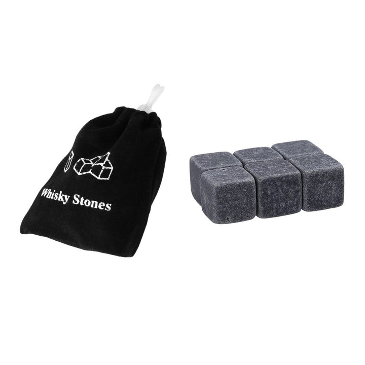 Reusable Whiskey Chilling Stone Cubes with Velvet Drawstring Pouch Bowlift