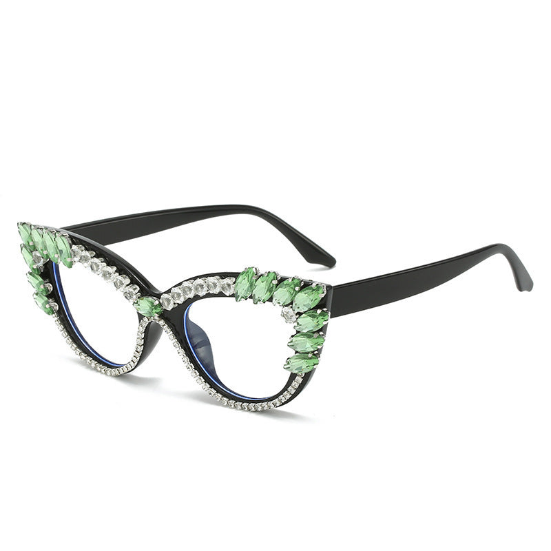 Women's Glamorous Cat-Eye Sunglasses with Crystal Decoration Bowlift