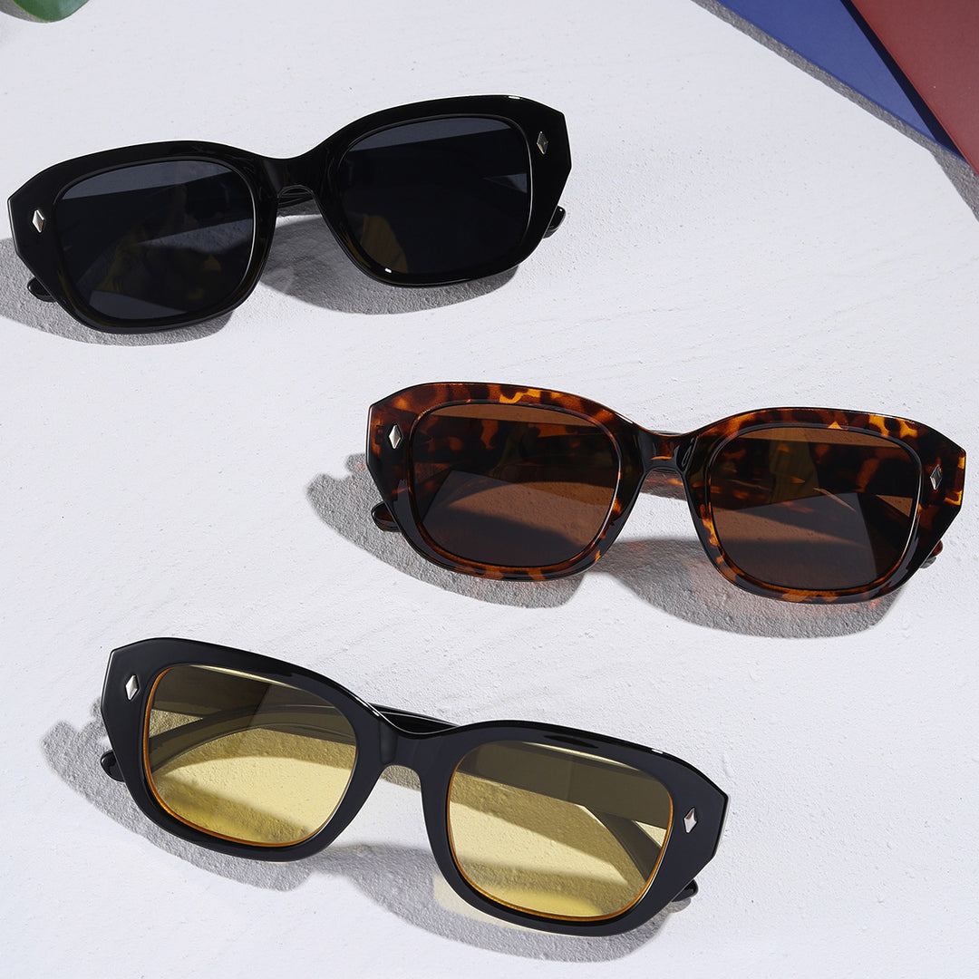Women's stylish square sunglasses with high-quality tortoiseshell frame Bowlift