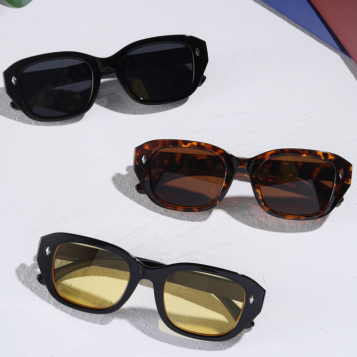 Women's stylish square sunglasses with high-quality tortoiseshell frame Bowlift