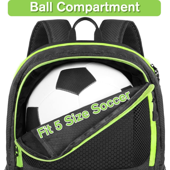 Sporty backpack with compartments for soccer, water bottle, and shoes Bowlift