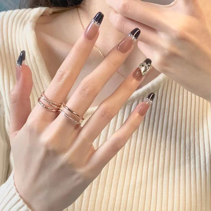 Artificial Art Fingernails with Pearl Design Bowlift