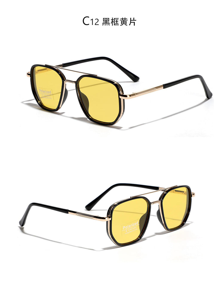 Women's Square Sunglasses with Polarized Lenses and Elegant Metal Frame Bowlift