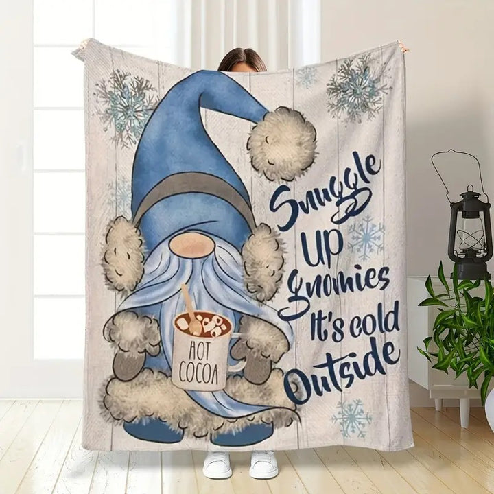 Cozy Winter-Themed Fleece Blanket