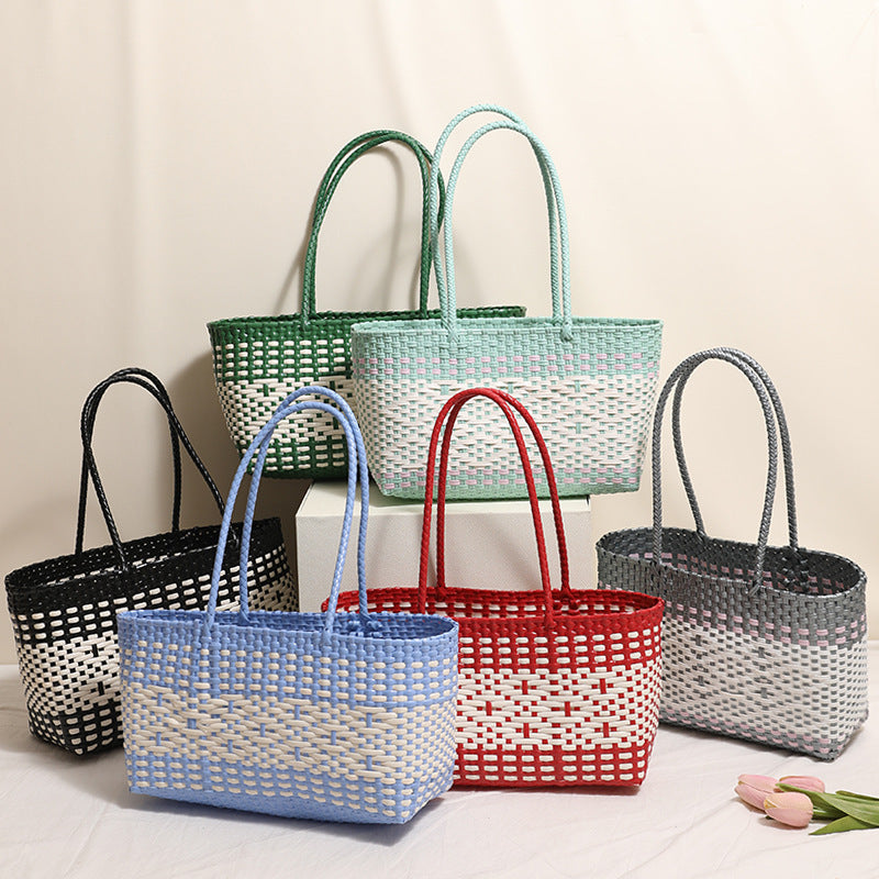 Braided tote bag with modern accents Bowlift