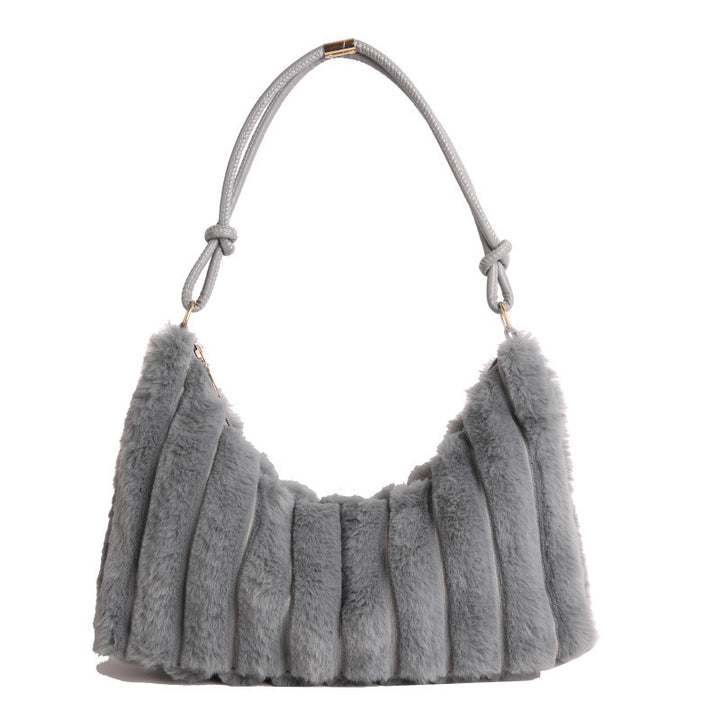 Luxurious Faux Fur Hobo Bag Bowlift