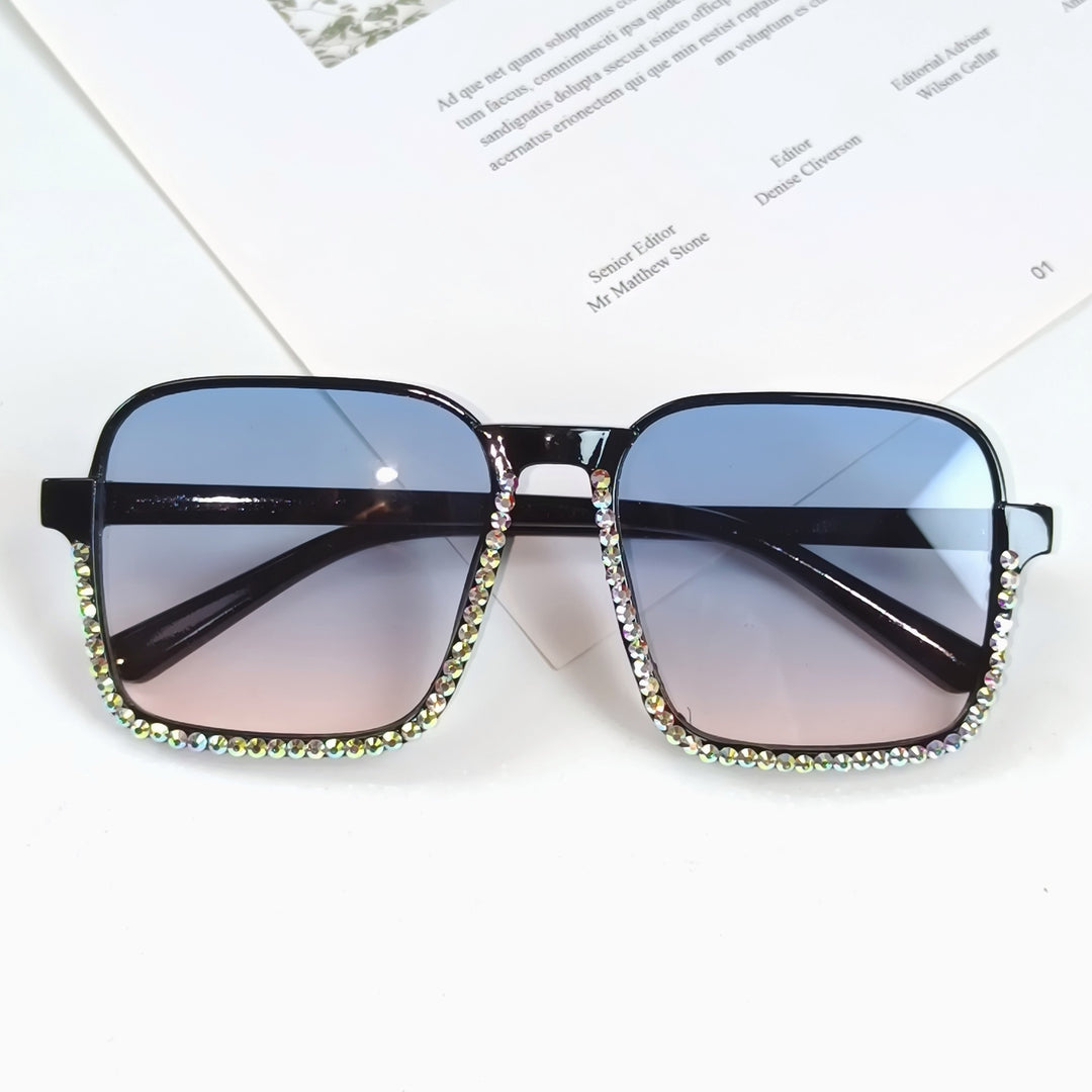Ladies Glamorous Sunglasses with Sparkling Rhinestone Embellishment Bowlift