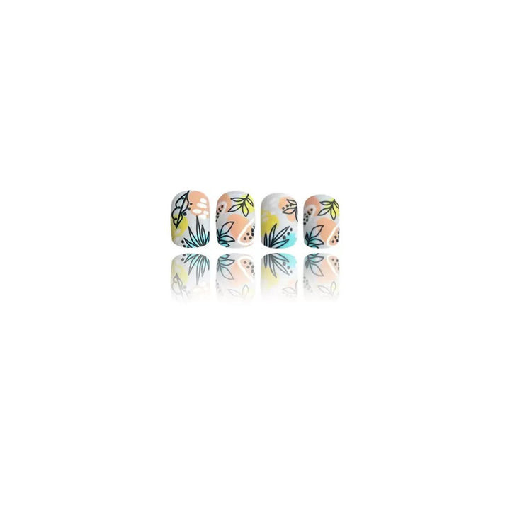 Nail art set with floral accents and creative design Bowlift