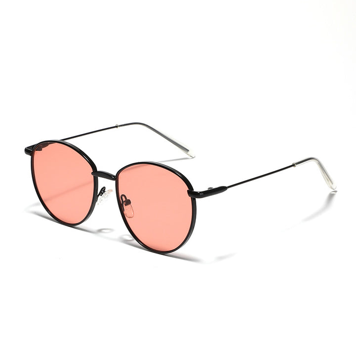 Women's round sunglasses with slim metal frame and polarized lenses Bowlift