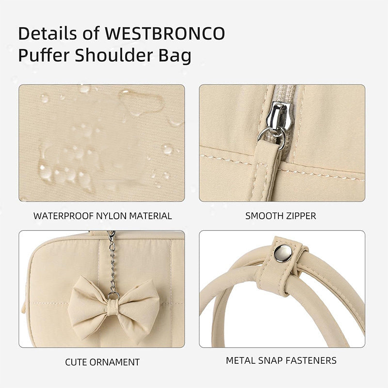 Fashionable shoulder bag with sophisticated design and bow trim Bowlift