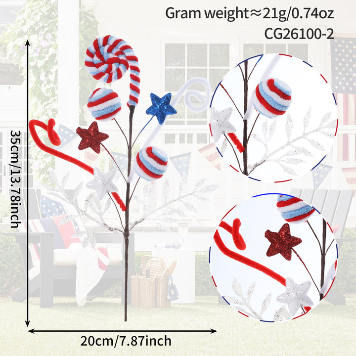 Unisex nan decorative floral pick with padded balls and glitter stars Bowlift