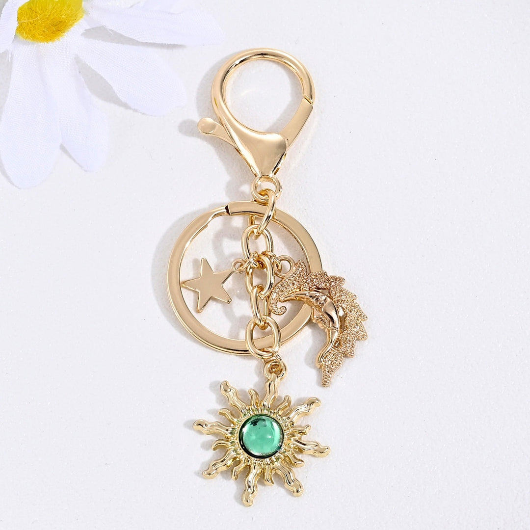 Keychain with Sparkling Sun Motif Bowlift