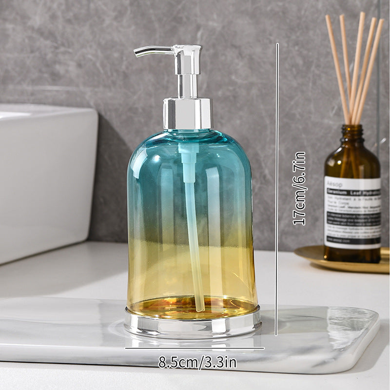 Ribbed Glass Soap Dispenser with Gold Pump Refillable Lotion Bottle Bowlift
