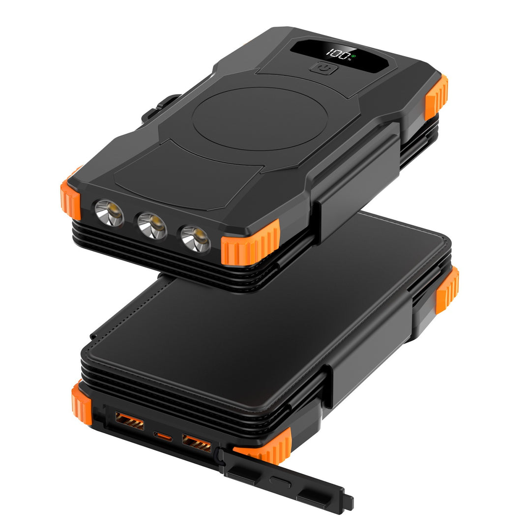 Power bank with solar charging and LED lights Bowlift