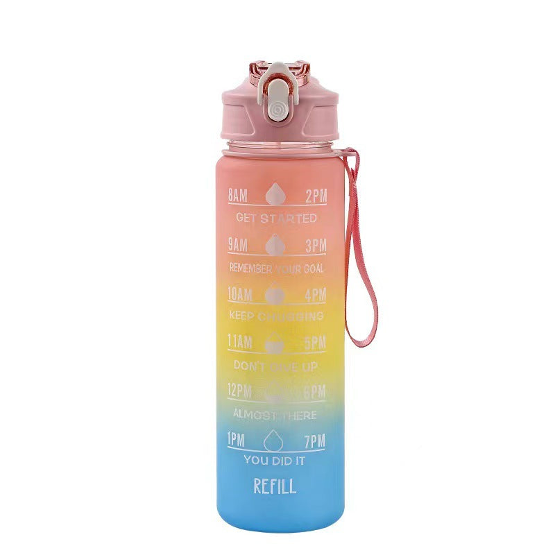 Women's Motivational Water Bottle with Time Markers Bowlift