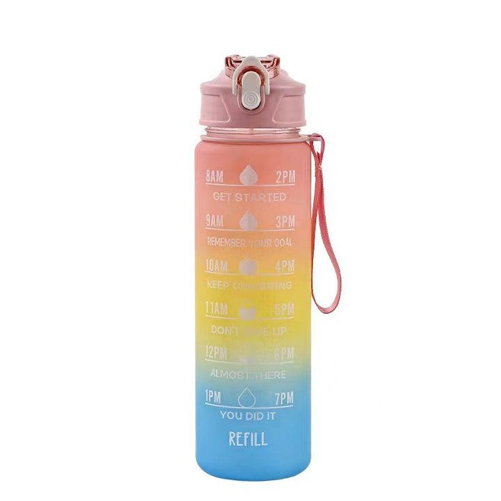 Women's Motivational Water Bottle with Time Markers Bowlift
