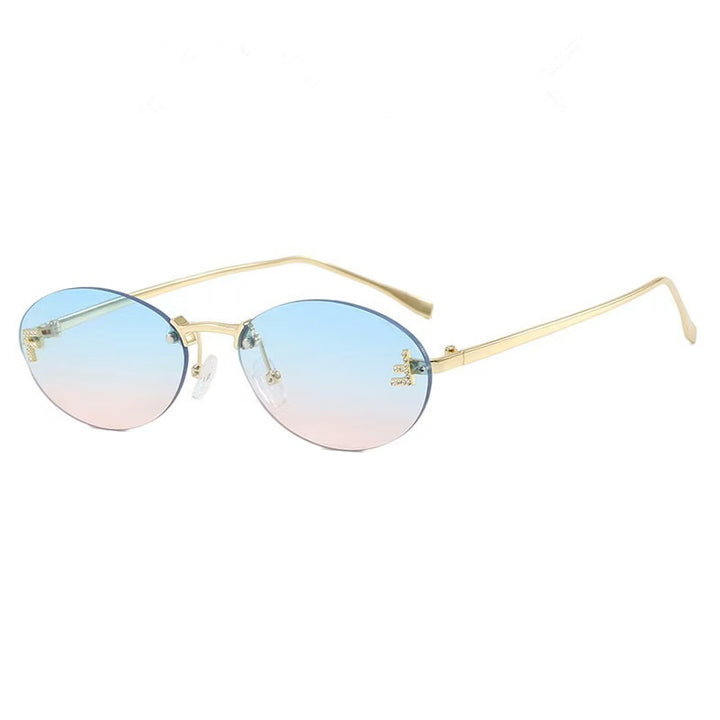 Sleek Metal Oval Sunglasses Bowlift