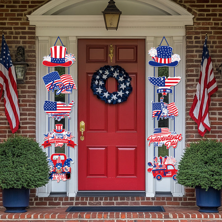 Unisex nan patriotic hanging decoration set with multi-part USA motifs for door and window Bowlift