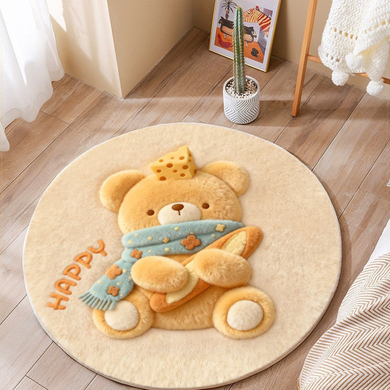 Cat-Themed Round Area Rug