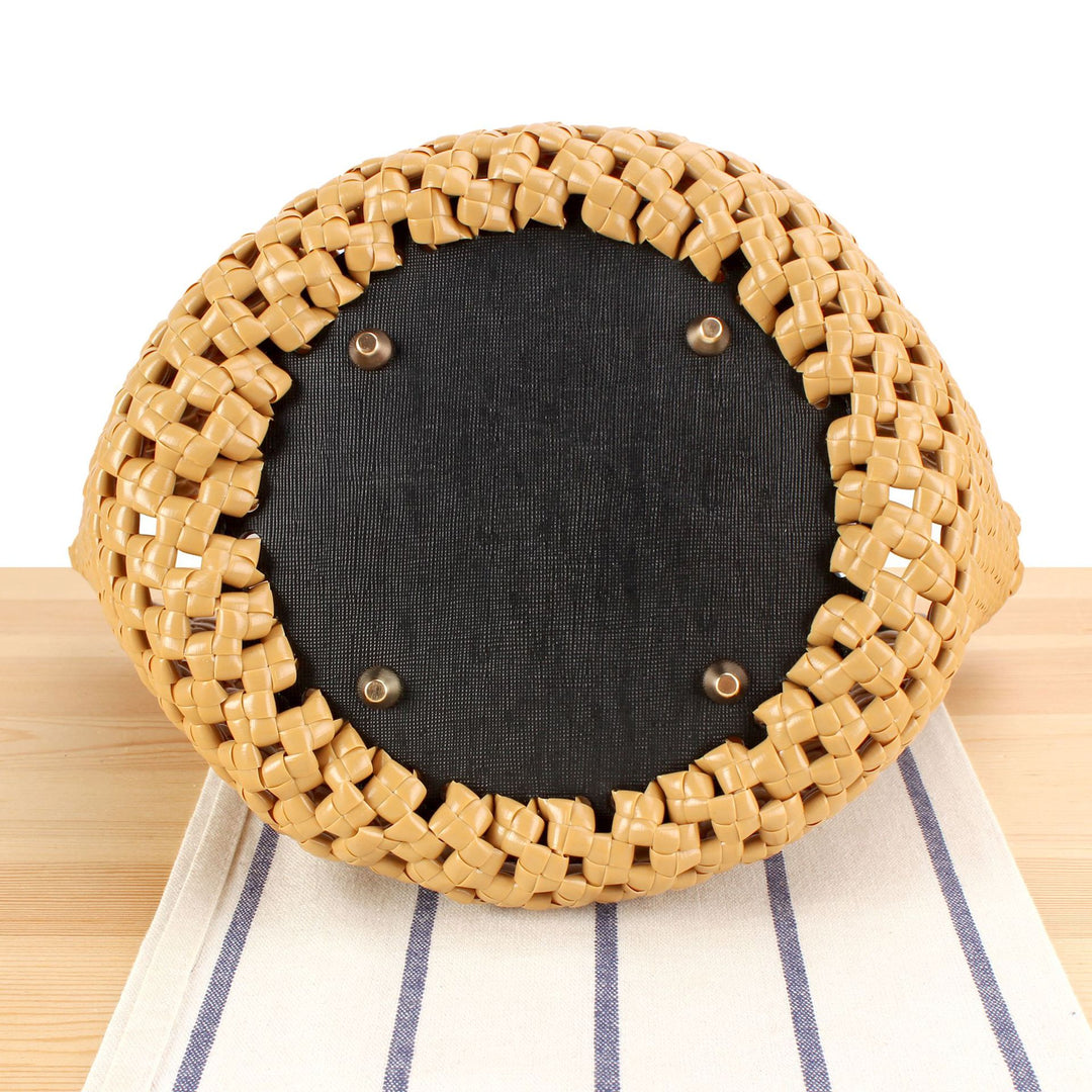 Basket bag with high-quality artificial leather handle Bowlift