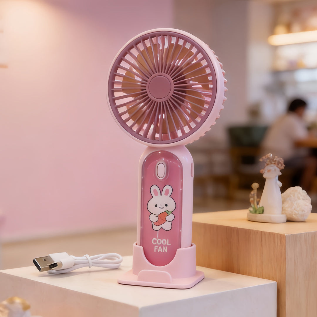 Ladies Portable Mini USB Fan with Animal Lion Design Bowlift